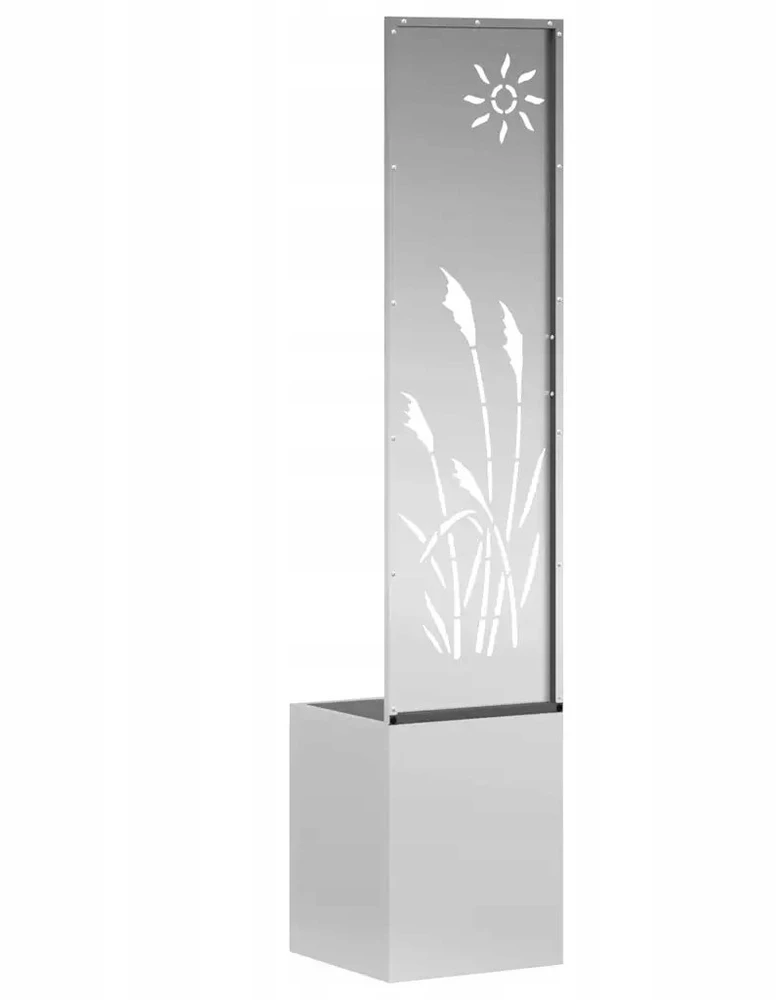 Sodo privatumo ekranas „Fretwork“ Sidabro 32 x 32 x 150 cm