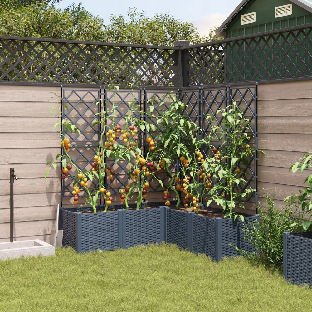 Sodo vazonas 5 vnt. Pilka 120 x 120 x 143 cm PP