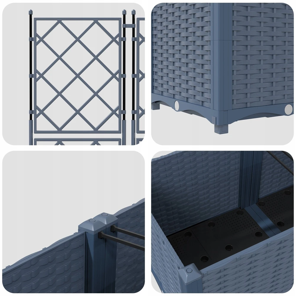 Sodo vazonas 5 vnt. Pilka 120 x 120 x 143 cm PP