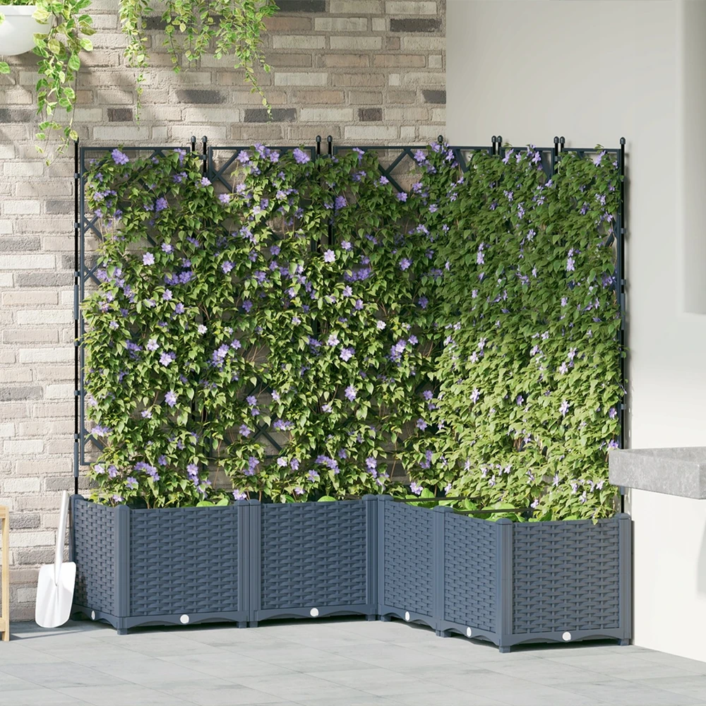 Sodo vazonas 5 vnt. Pilka 120 x 120 x 143 cm PP