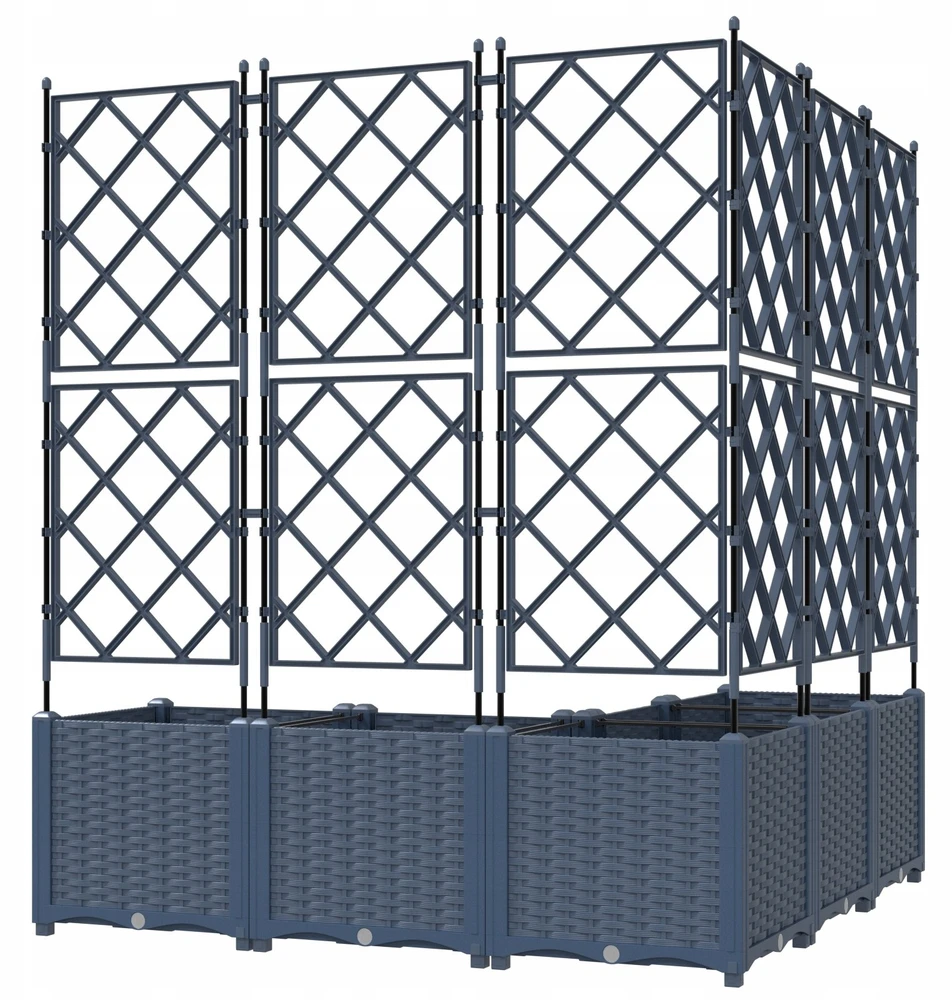Sodo vazonas 5 vnt. Pilka 120 x 120 x 143 cm PP