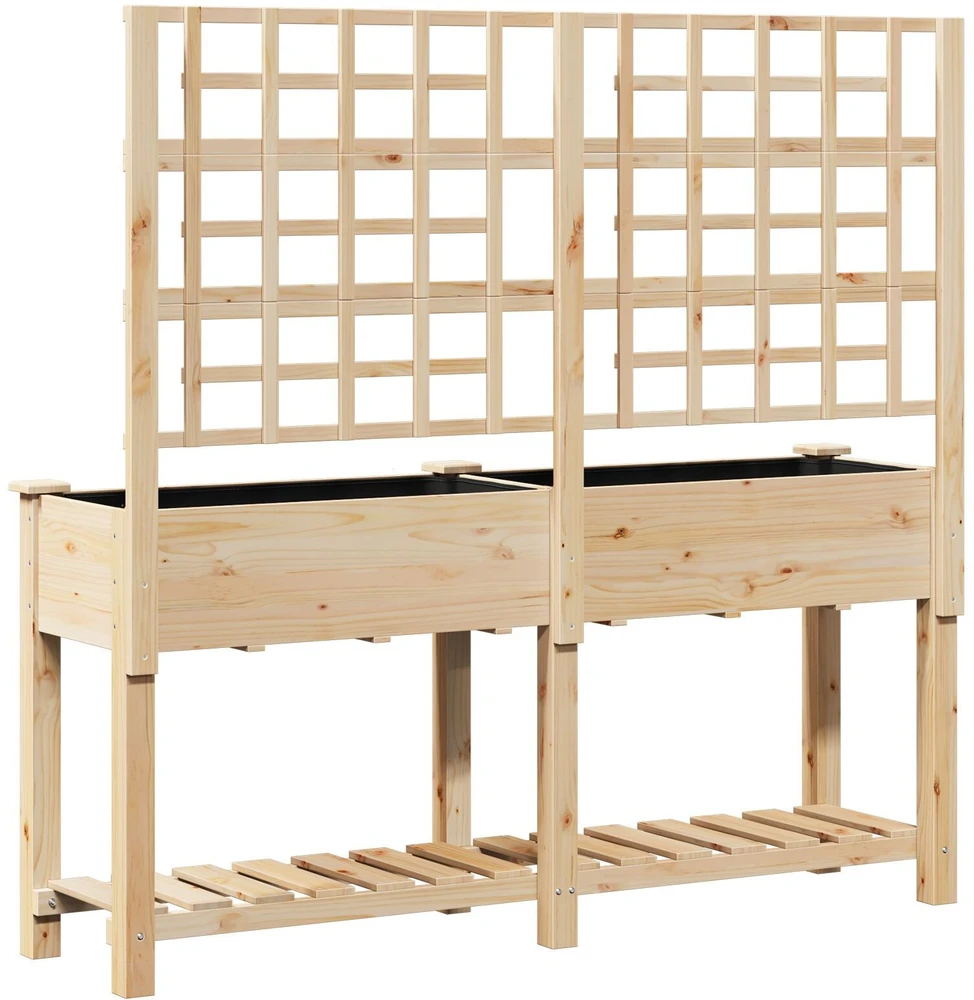 Sodo vazonas Smėlio 161 x 46 x 152,5 cm Kietasis pušinis medis