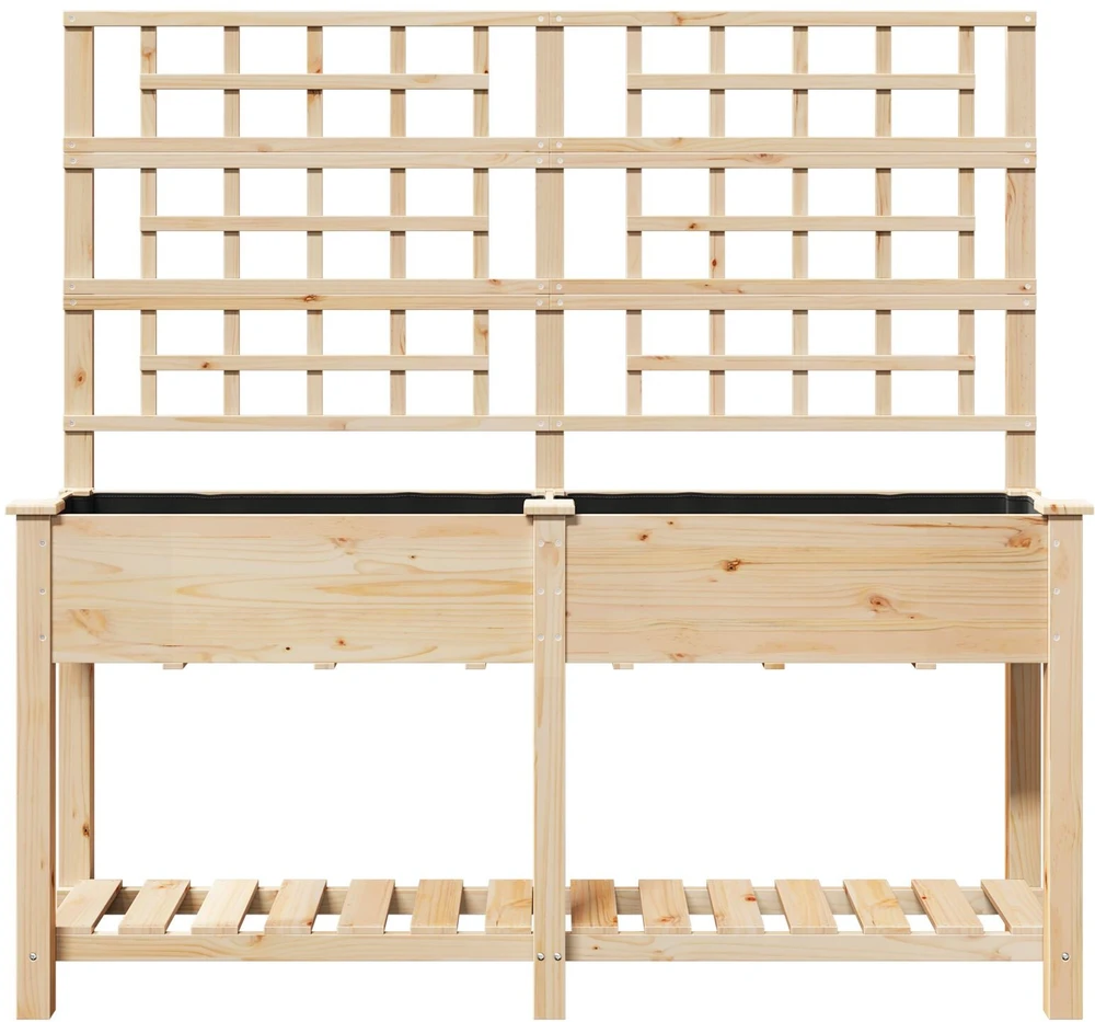 Sodo vazonas Smėlio 161 x 46 x 152,5 cm Kietasis pušinis medis