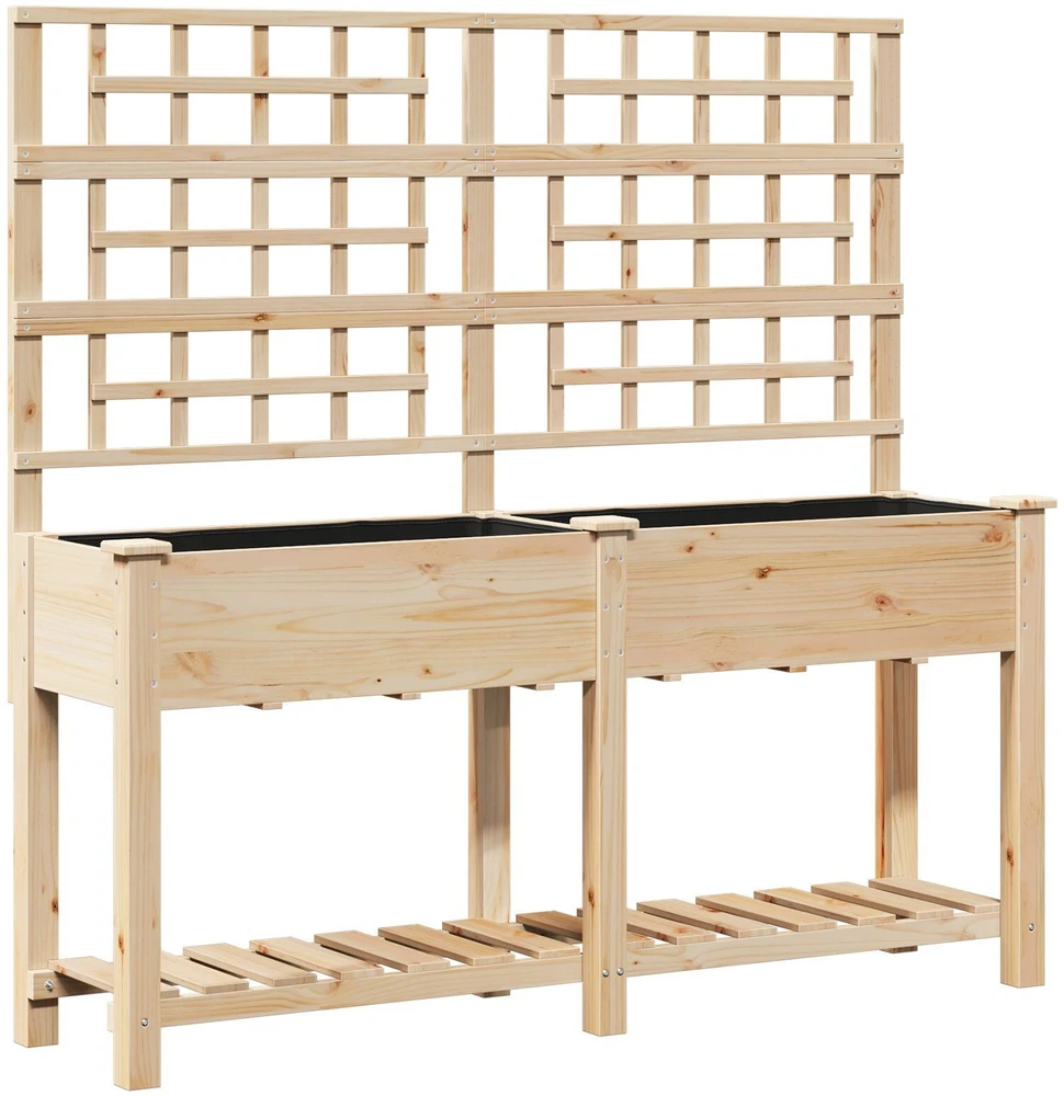 Sodo vazonas Smėlio 161 x 46 x 152,5 cm Kietasis pušinis medis