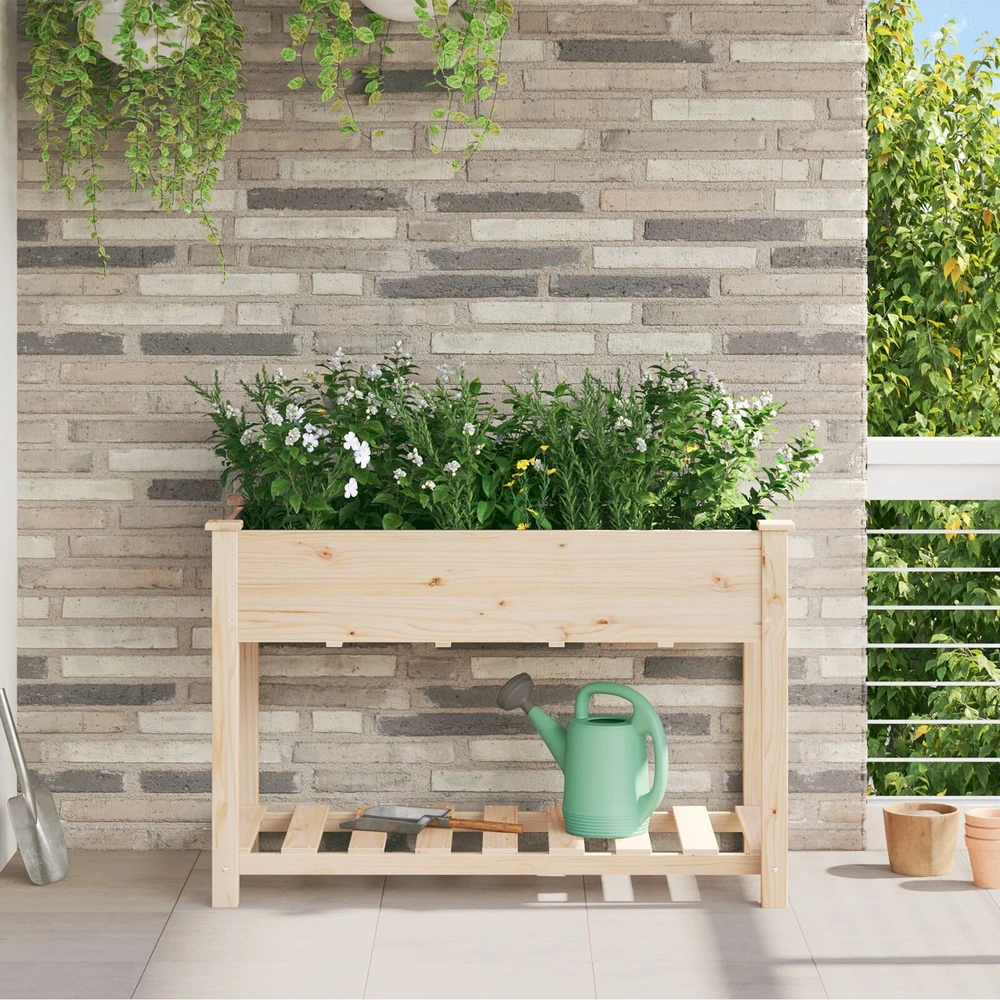 Sodo vazonas Smėlio 115 x 59 x 76,5 cm Kietasis pušinis medis