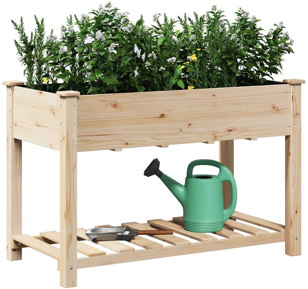 Sodo vazonas Smėlio 115 x 59 x 76,5 cm Kietasis pušinis medis
