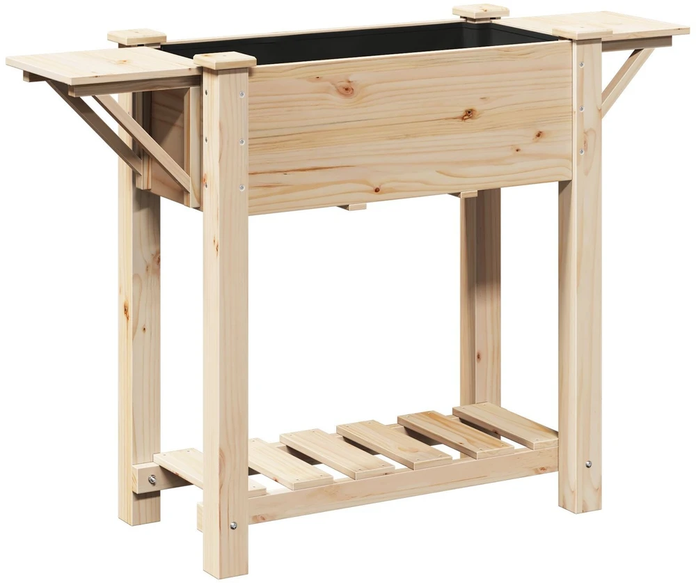 Sodo vazonas Smėlio 111 x 37 x 76,5 cm Kietasis pušinis medis