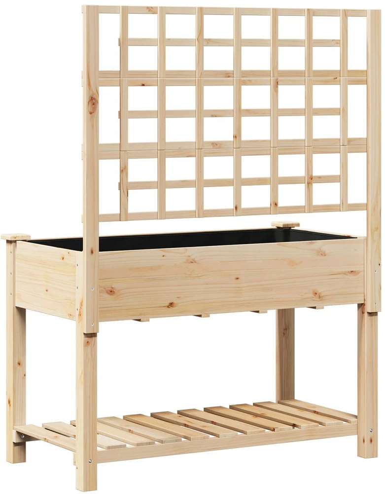 Sodo vazonas Smėlio 115 x 60,5 x 153 cm Kietasis pušinis medis