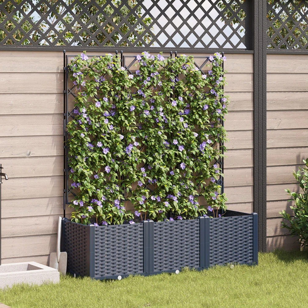 Sodo vazonas 3 vnt. Pilka 120 x 40 x 143 cm PP