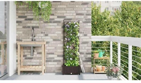 Sodo vazonas 3 vnt. Pilka 120 x 40 x 143 cm PP