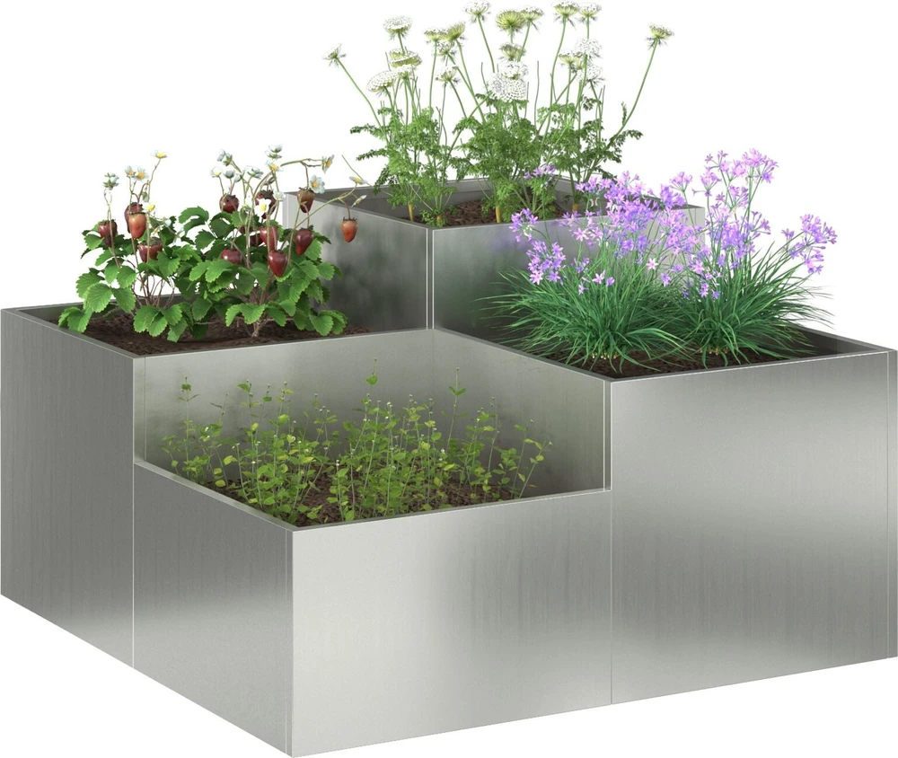 Sodo vazonas Sidabro 80 x 80 x 48 cm Galvanizuotas plienas
