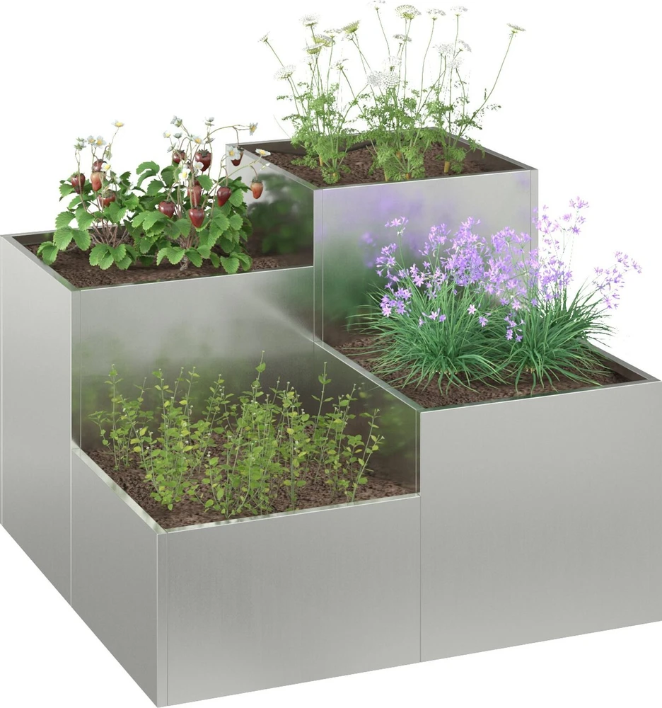 Sodo vazonas Sidabro 80 x 80 x 60 cm Galvanizuotas plienas