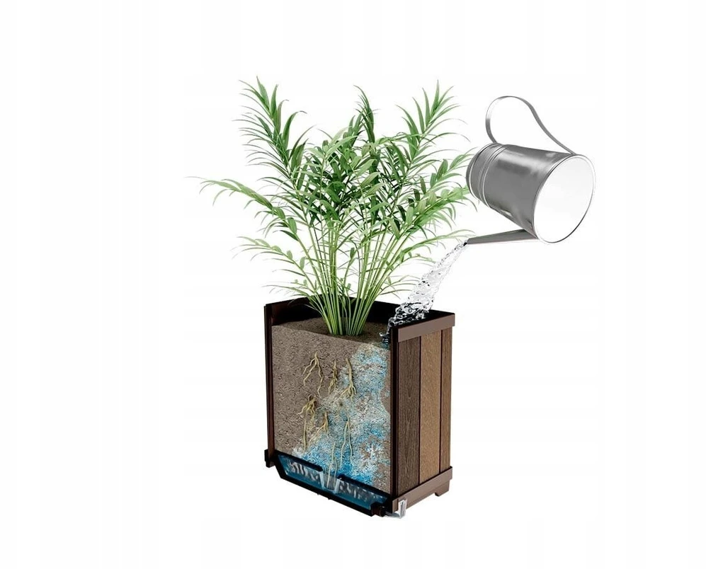 KETER DONICZKA DECO RECTANGLE PLANTER ASHWOOD