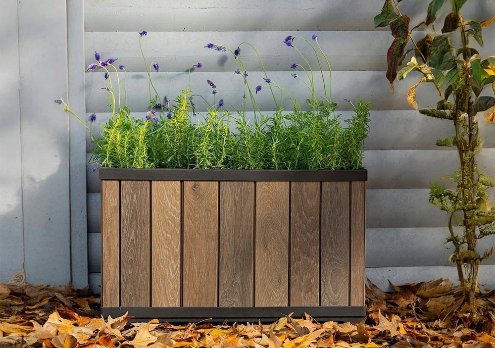KETER DONICZKA DECO RECTANGLE PLANTER ASHWOOD