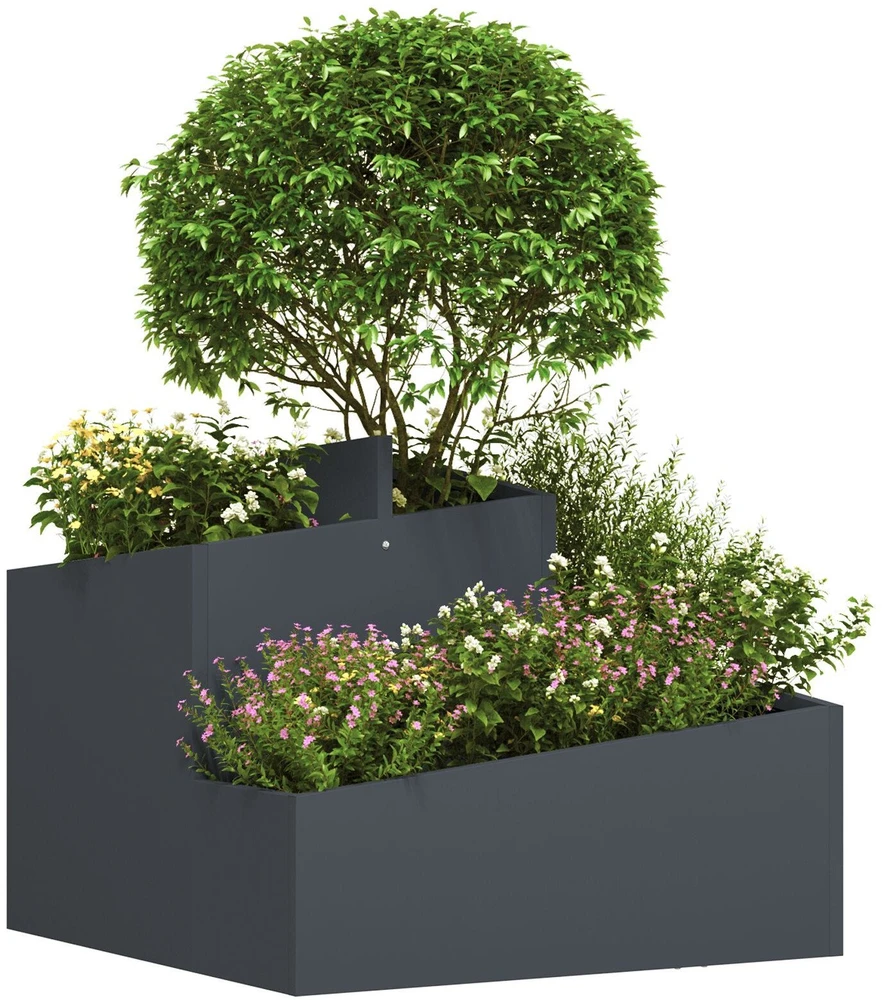 Sodo vazonas Antracito 60 x 60 x 50 cm Šaltai valcuotas plienas
