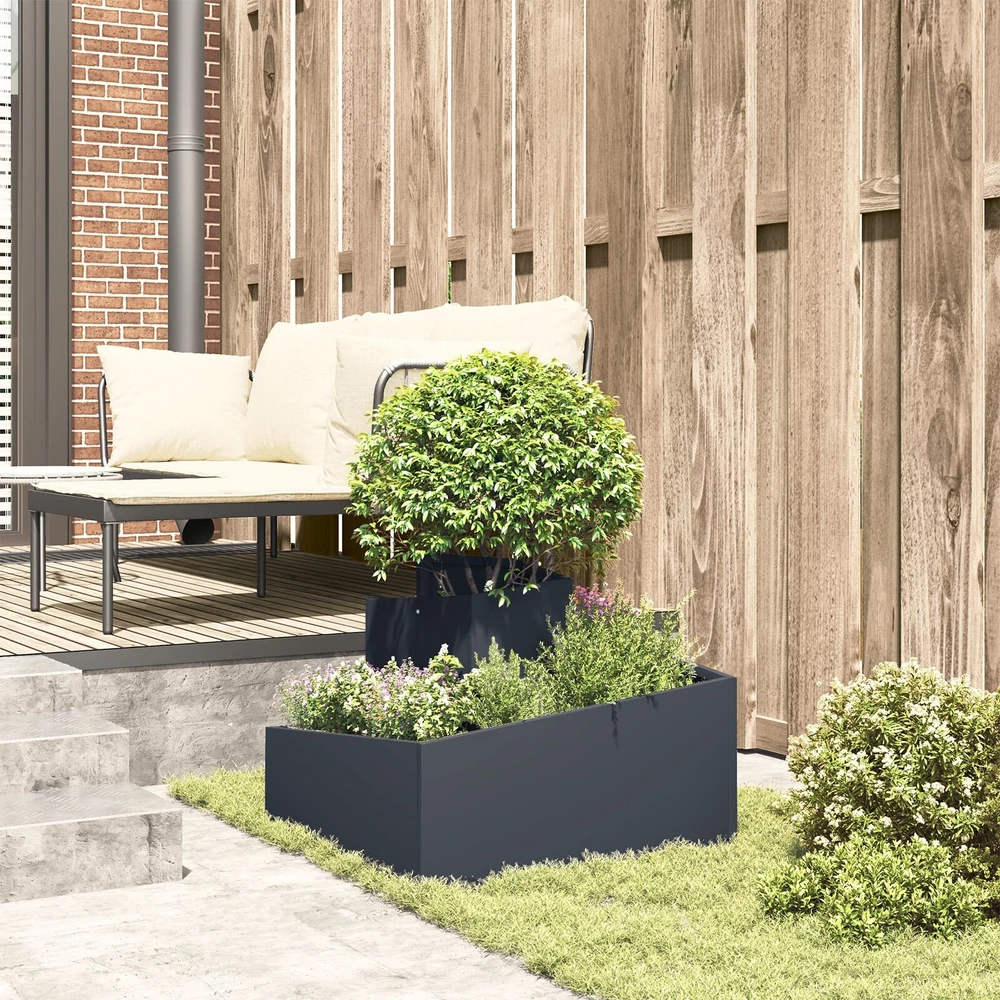 Sodo vazonas Antracito 60 x 60 x 50 cm Šaltai valcuotas plienas