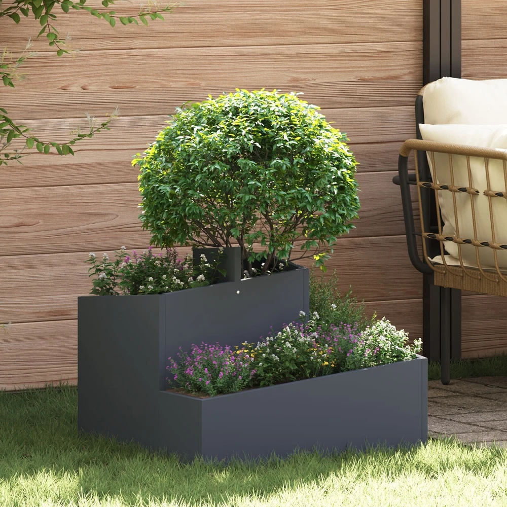 Sodo vazonas Antracito 60 x 60 x 50 cm Šaltai valcuotas plienas