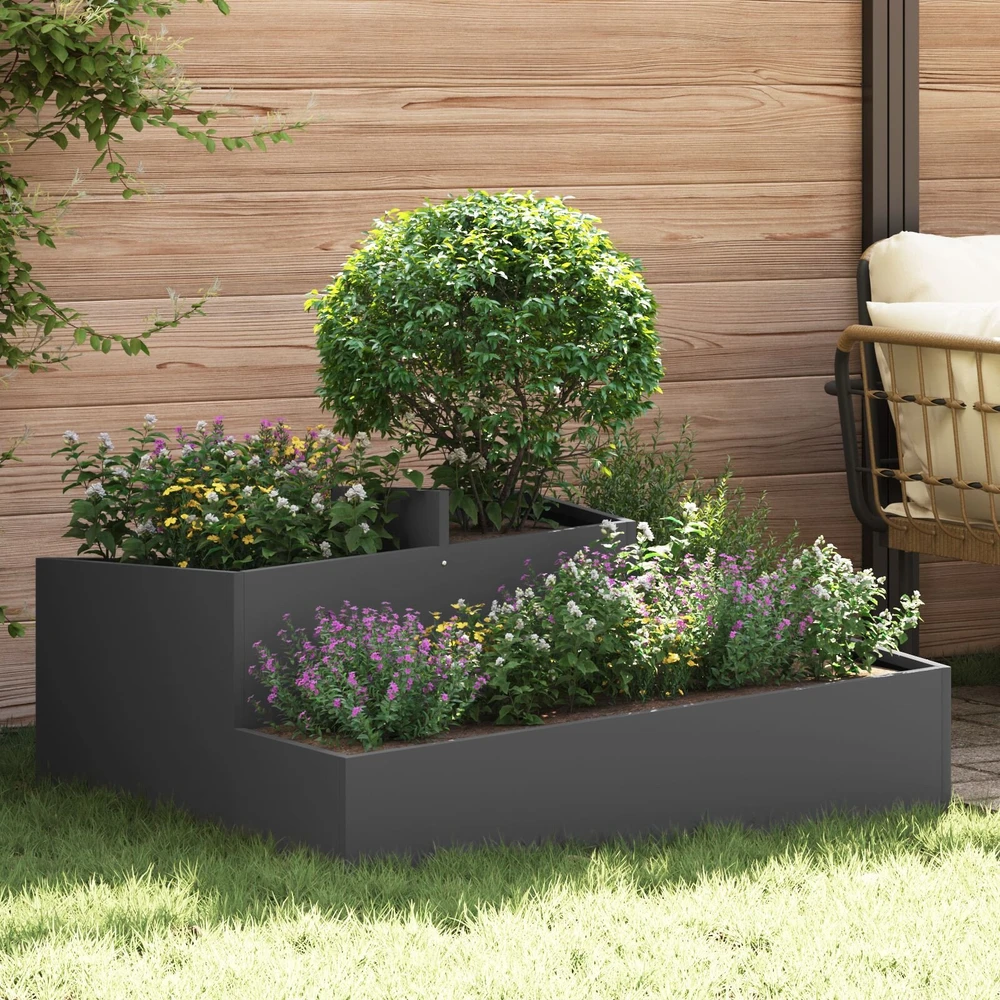 Sodo vazonas Juoda 100 x 100 x 50 cm Šaltai valcuotas plienas