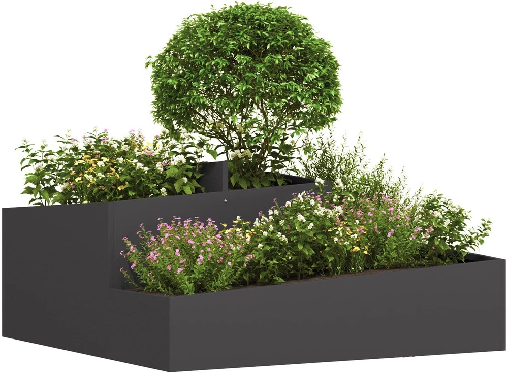 Sodo vazonas Juoda 100 x 100 x 50 cm Šaltai valcuotas plienas