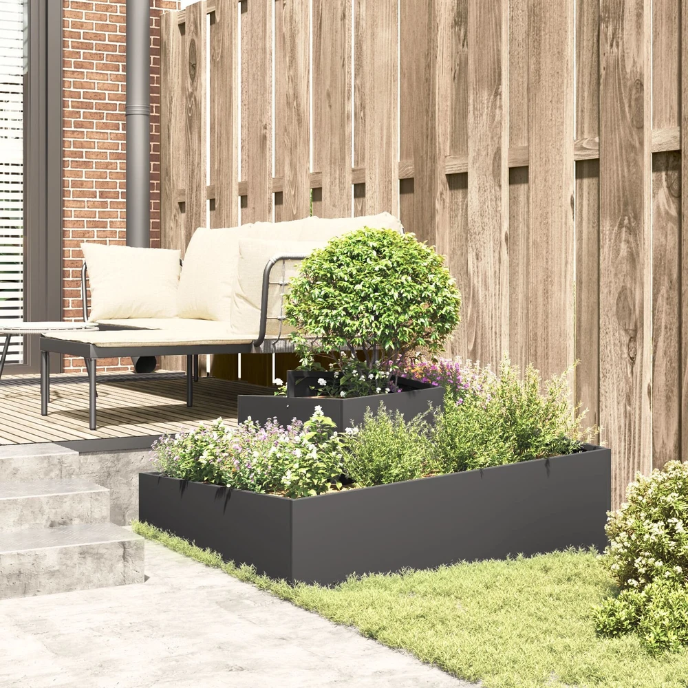 Sodo vazonas Juoda 100 x 100 x 50 cm Šaltai valcuotas plienas