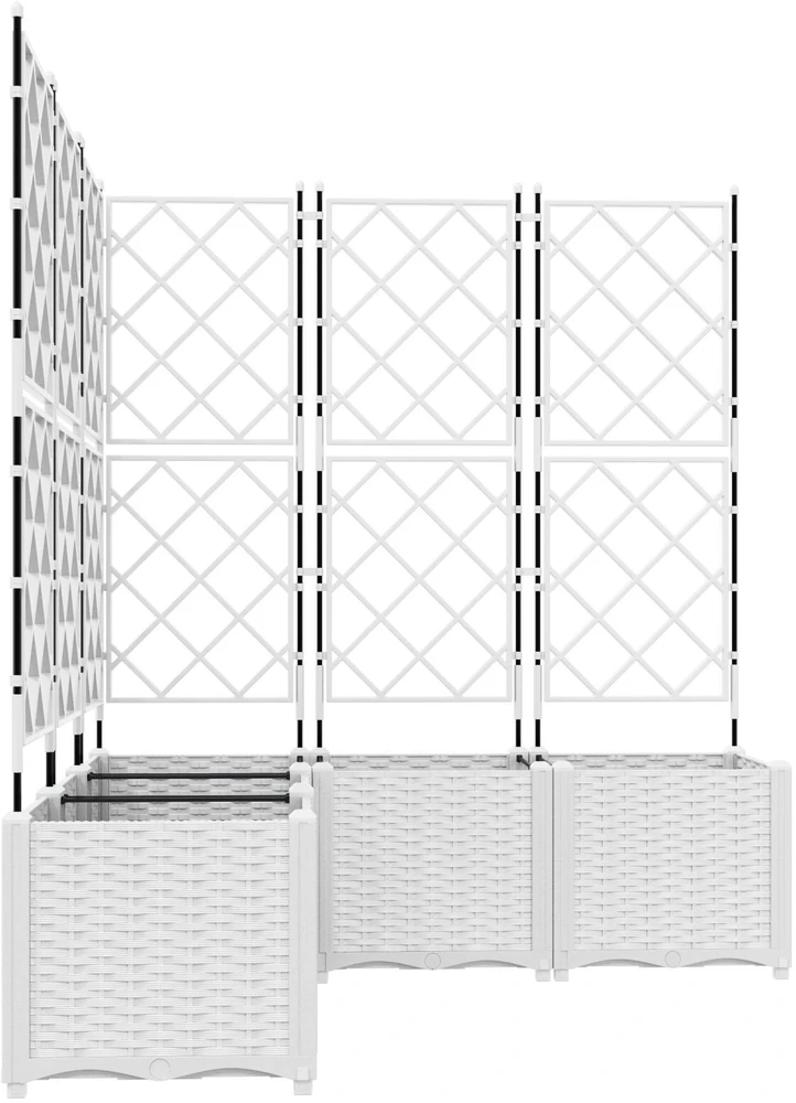 Sodo vazonas 5 vnt. Balta 120 x 120 x 143 cm PP