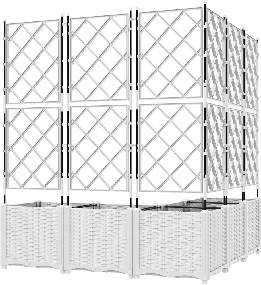 Sodo vazonas 5 vnt. Balta 120 x 120 x 143 cm PP