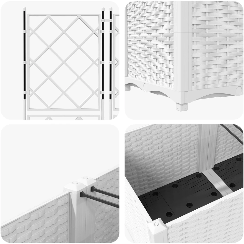 Sodo vazonas 5 vnt. Balta 120 x 120 x 143 cm PP