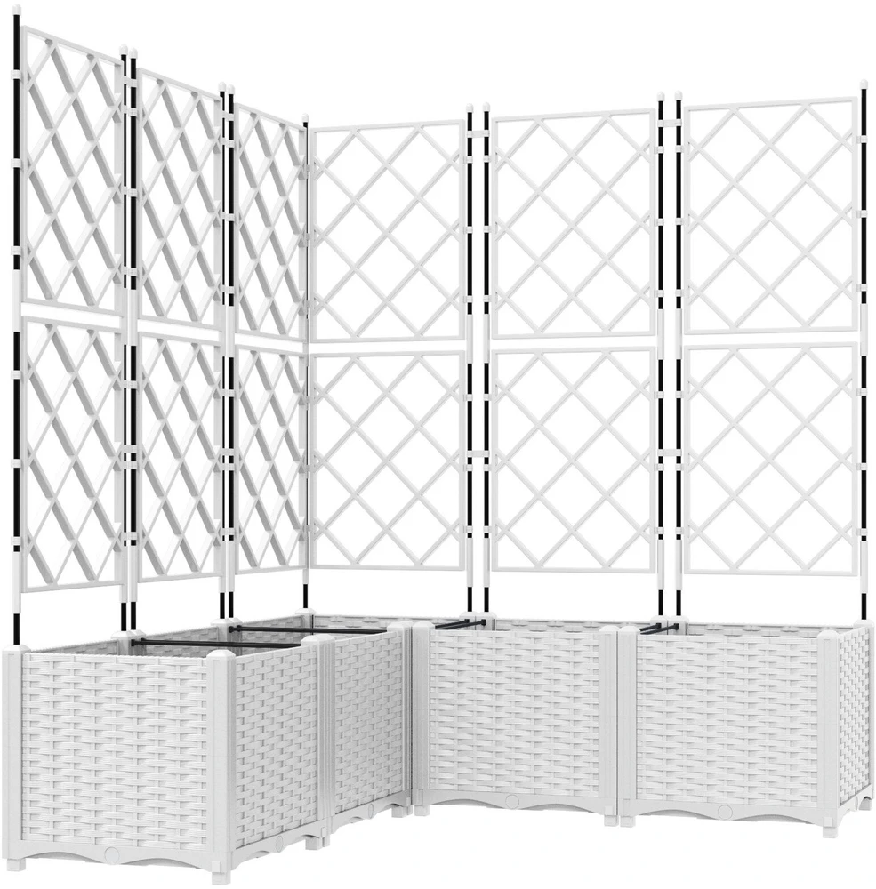 Sodo vazonas 5 vnt. Balta 120 x 120 x 143 cm PP