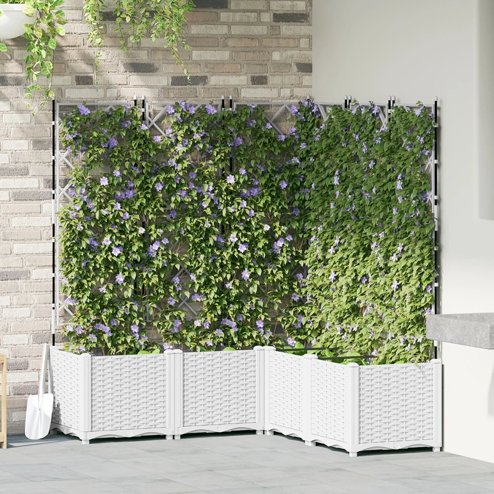 Sodo vazonas 5 vnt. Balta 120 x 120 x 143 cm PP