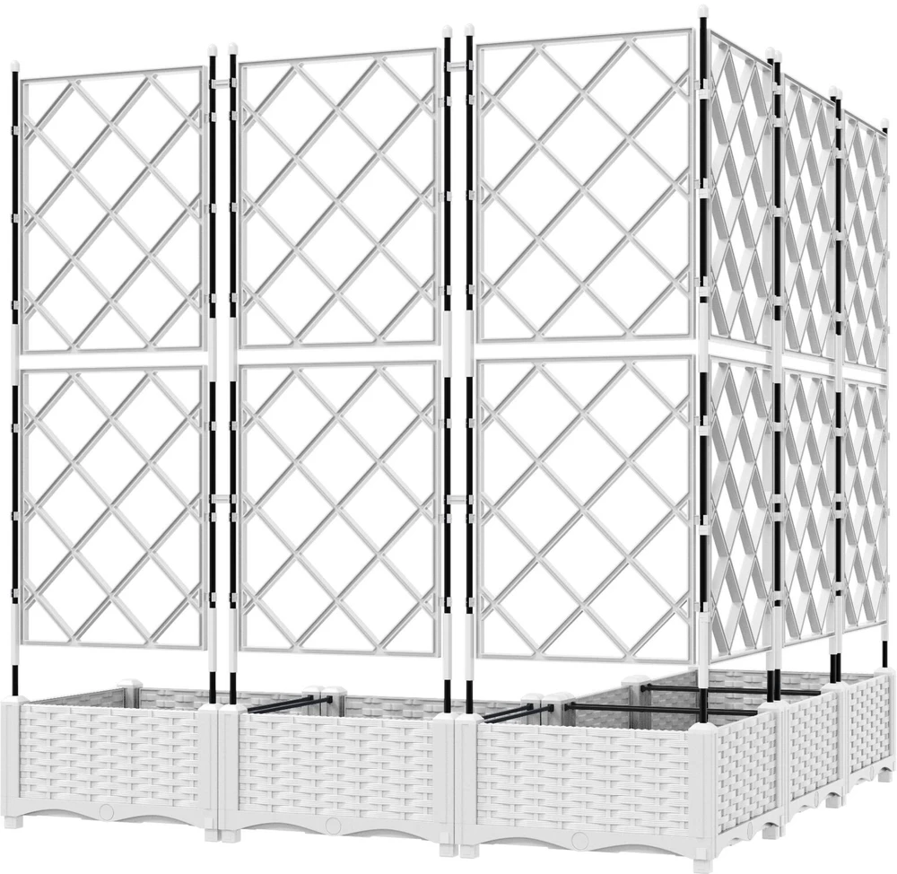 Sodo vazonas 5 vnt. Balta 120 x 120 x 125,5 cm PP