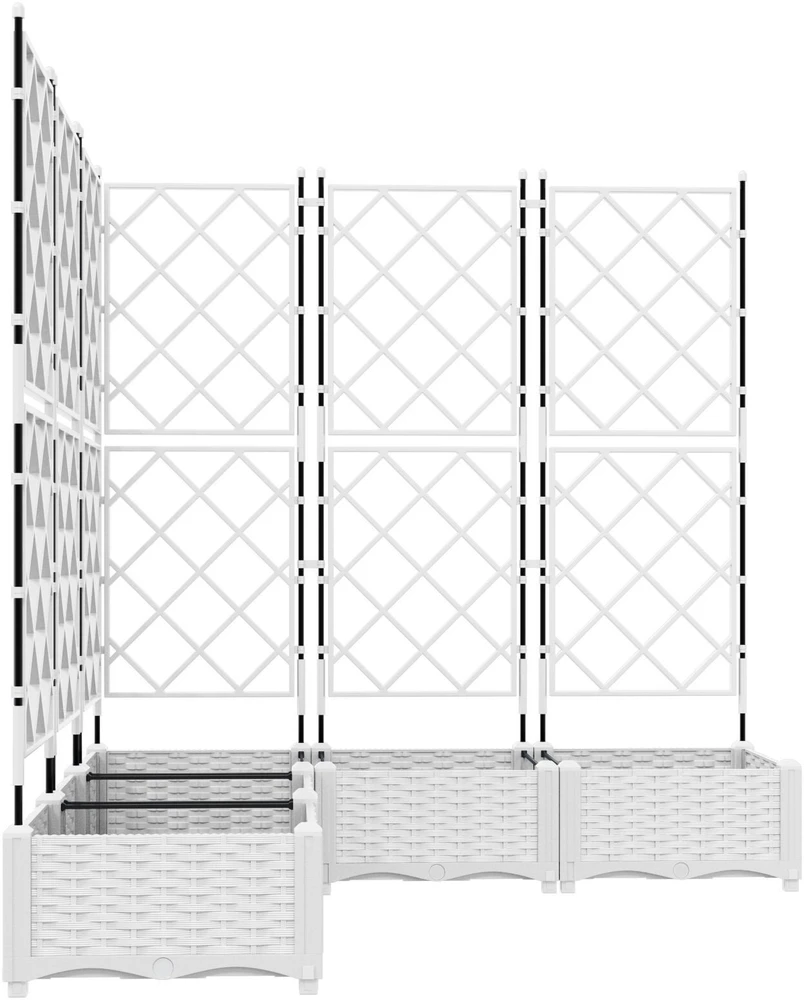 Sodo vazonas 5 vnt. Balta 120 x 120 x 125,5 cm PP
