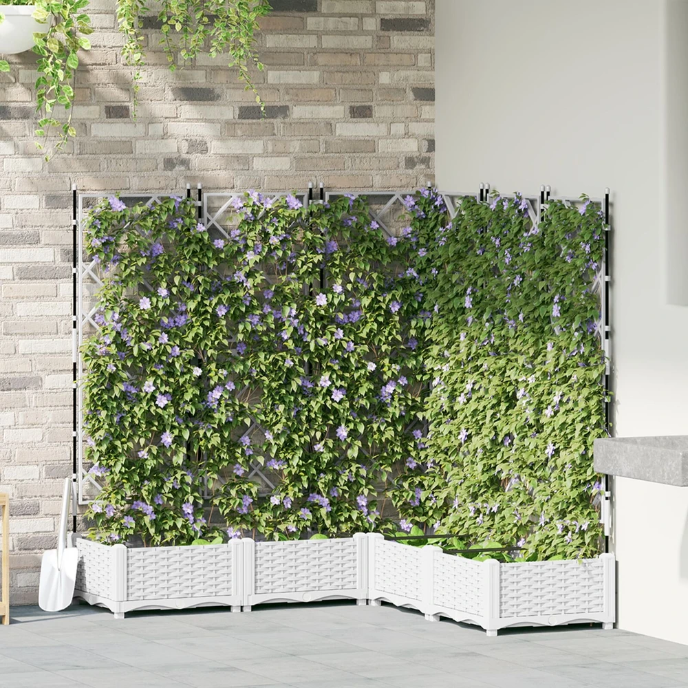 Sodo vazonas 5 vnt. Balta 120 x 120 x 125,5 cm PP