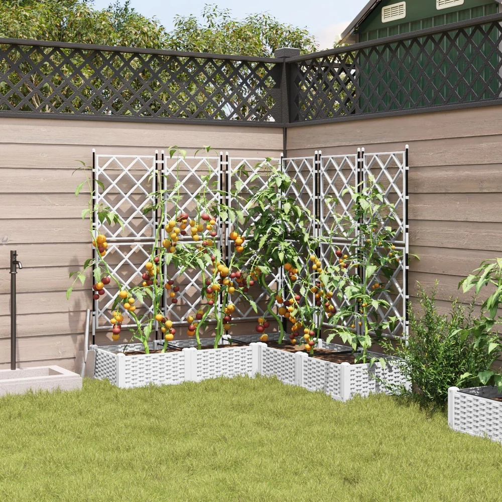 Sodo vazonas 5 vnt. Balta 120 x 120 x 125,5 cm PP