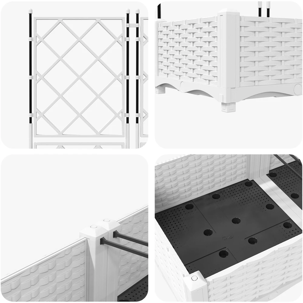 Sodo vazonas 5 vnt. Balta 120 x 120 x 125,5 cm PP
