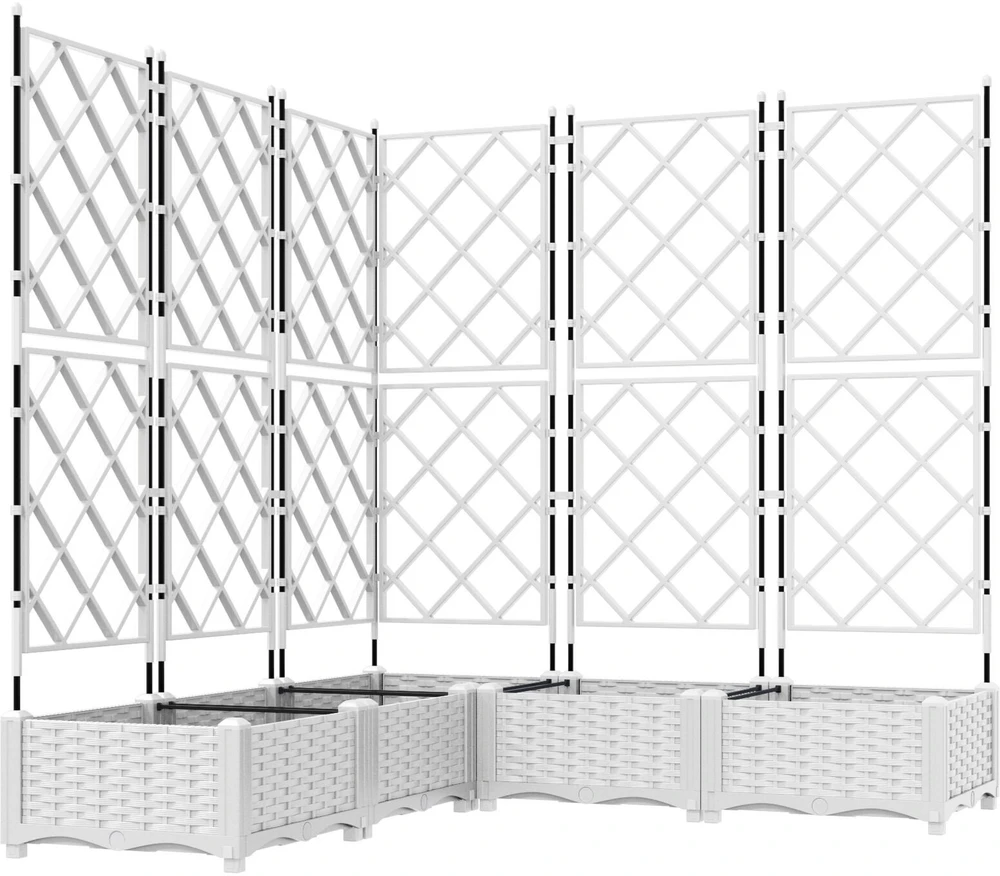 Sodo vazonas 5 vnt. Balta 120 x 120 x 125,5 cm PP