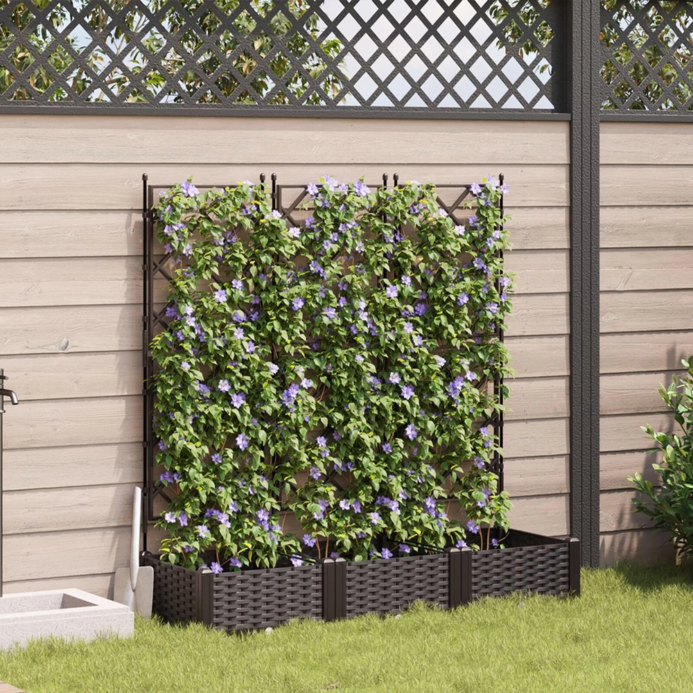 Sodo vazonas 3 vnt. Ruda 120 x 40 x 125,5 cm PP