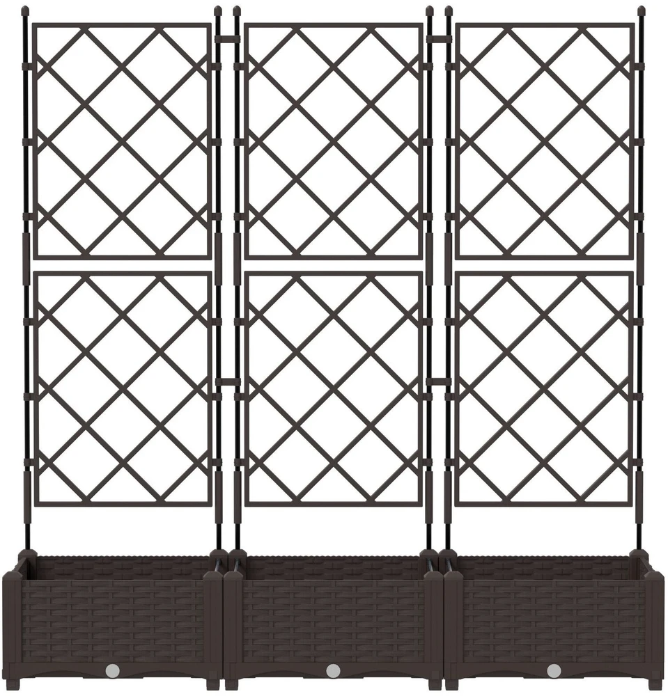 Sodo vazonas 3 vnt. Ruda 120 x 40 x 125,5 cm PP