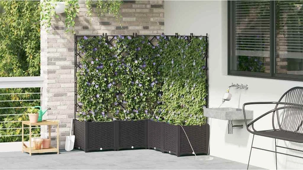 Sodo vazonas 5 vnt. Juoda 120 x 120 x 142 cm PP