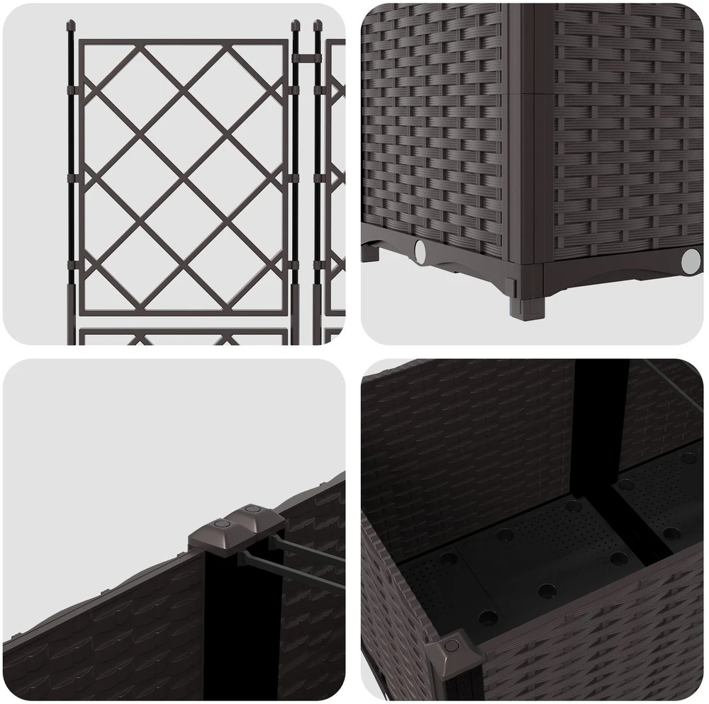 Sodo vazonas 5 vnt. Ruda 120 x 120 x 143 cm PP