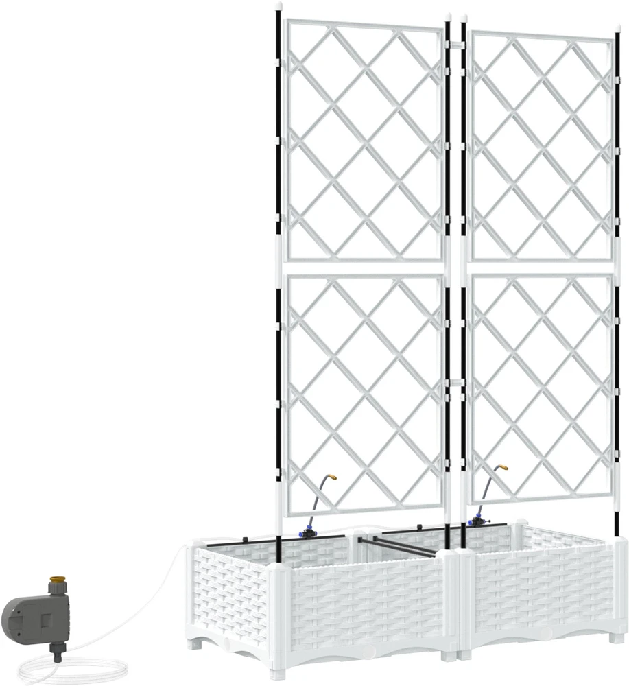 Sodo vazonas 2 vnt. Balta 80 x 40 x 126 cm PP