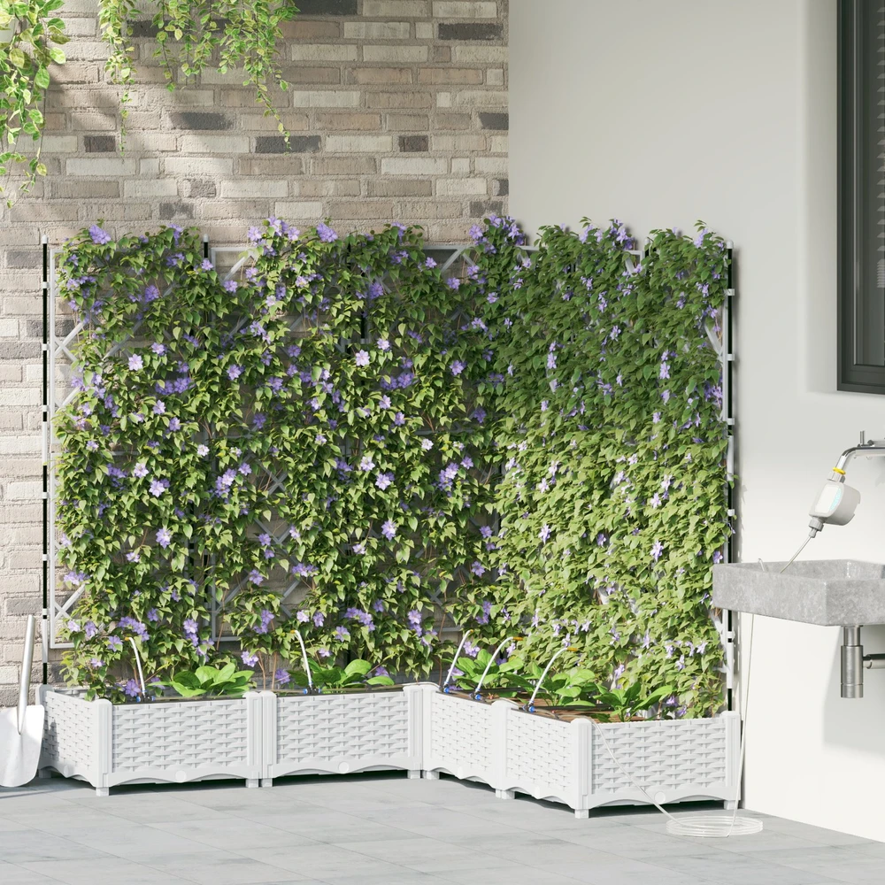 Sodo vazonas 5 vnt. Balta 120 x 120 x 126 cm PP