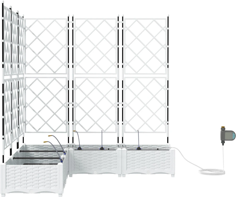 Sodo vazonas 5 vnt. Balta 120 x 120 x 126 cm PP