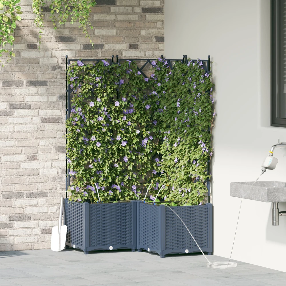 Sodo vazonas 3 vnt. Pilka 80 x 80 x 142 cm PP