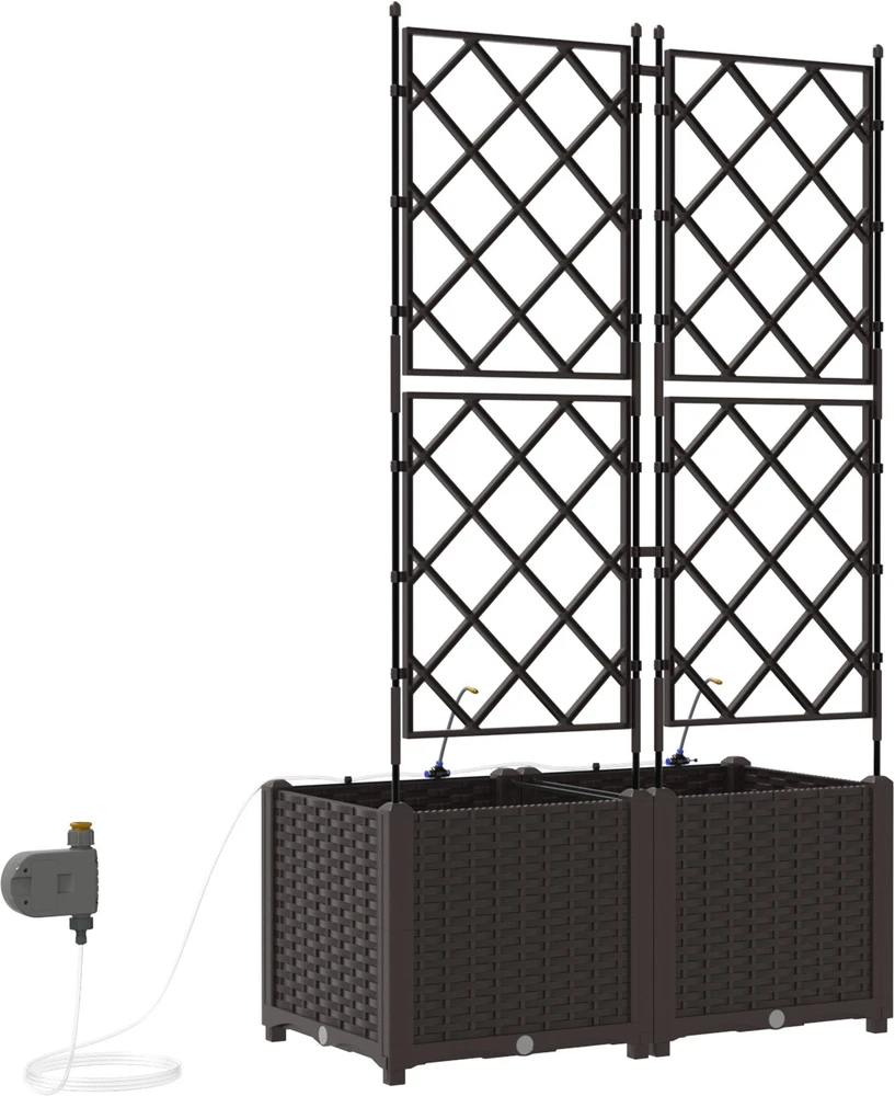 Sodo vazonas 2 vnt. Ruda 80 x 40 x 142 cm PP