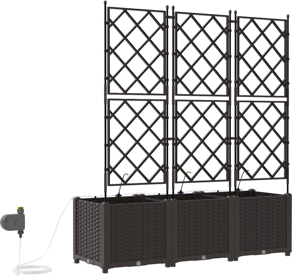 Sodo vazonas 3 vnt. Ruda 120 x 40 x 142 cm PP