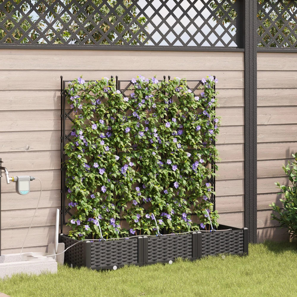 Sodo vazonas 3 vnt. Juoda 120 x 40 x 126 cm PP