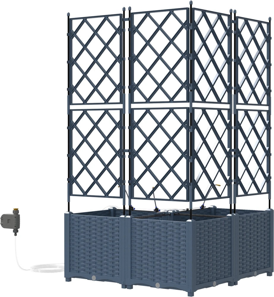 Sodo vazonas 3 vnt. Pilka 80 x 80 x 142 cm PP