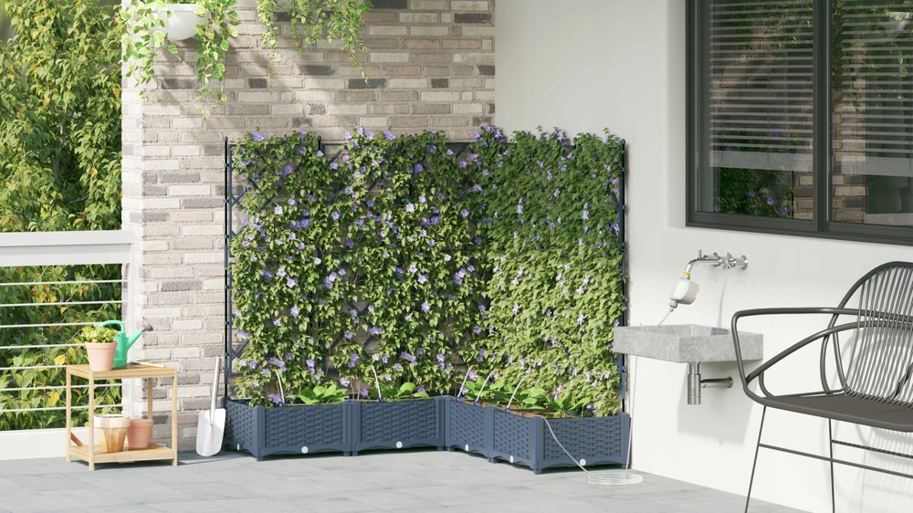 Sodo vazonas 5 vnt. Pilka 120 x 120 x 126 cm PP
