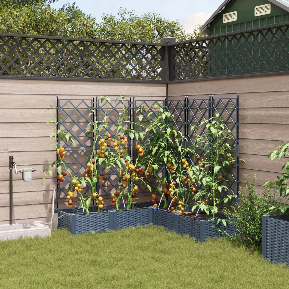 Sodo vazonas 5 vnt. Pilka 120 x 120 x 126 cm PP