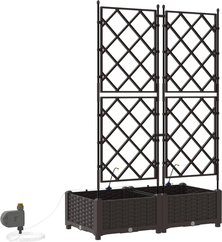 Sodo vazonas 2 vnt. Ruda 80 x 40 x 126 cm PP